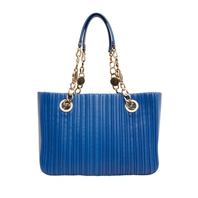 Lot 75 - Bvlgari Royal Blue Monte Plisse Shoulder Bag