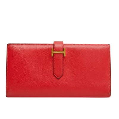 Lot 33 - Hermes Red Epsom Bearn Wallet