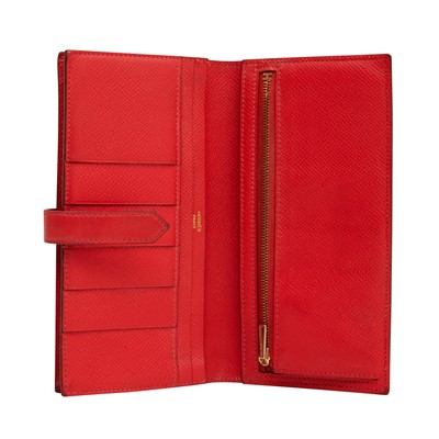 Lot 33 - Hermes Red Epsom Bearn Wallet