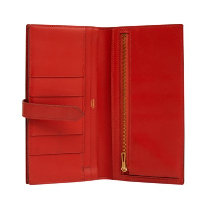 Lot 28 - Hermes Red Swift Bearn Wallet