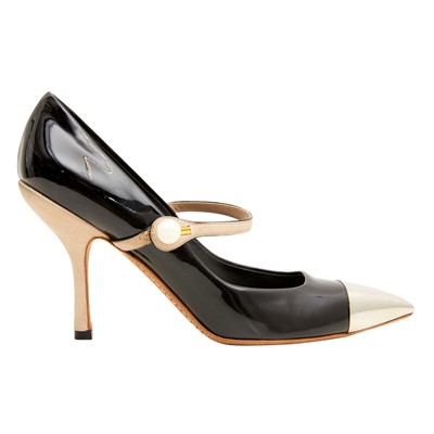 Lot 629 - Louis Vuitton Black Mary Jane Heeled Pump - Size 36.5