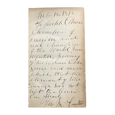 Lot 47 - Egan (Pierce) Boxiana, inscribed to American champion Joe Coburn by his defence lawyer