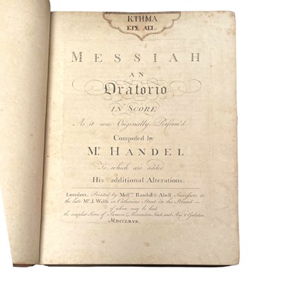 Lot 26 - Handel (George Frideric) Messiah, First issue, 1767