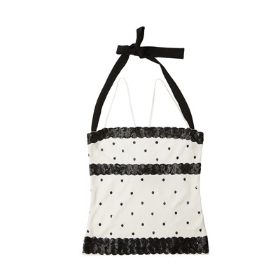 Lot 208 - Valentino White Knit Embellished Camisole Top