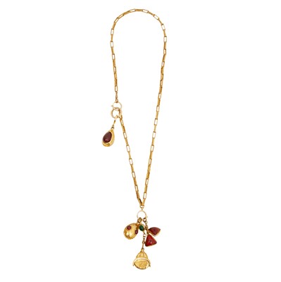 Lot 163 - Chanel Gripoix Byzantine Muti Pendant Necklace