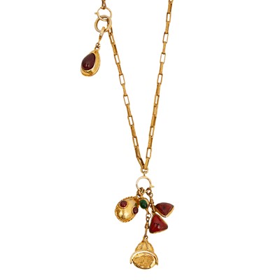 Lot 163 - Chanel Gripoix Byzantine Muti Pendant Necklace