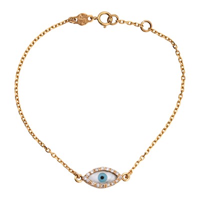Lot 62 - An evil eye diamond bracelet