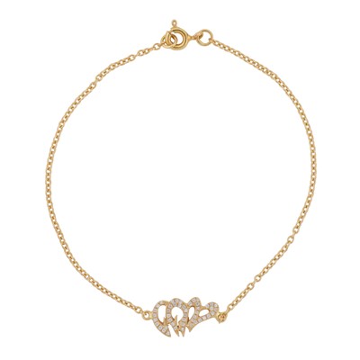 Lot 116 - A diamond Arabic inscription bracelet