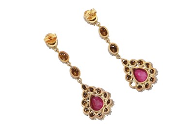 Lot 132 - Amrapali Ι A pair of ruby and diamond earrings