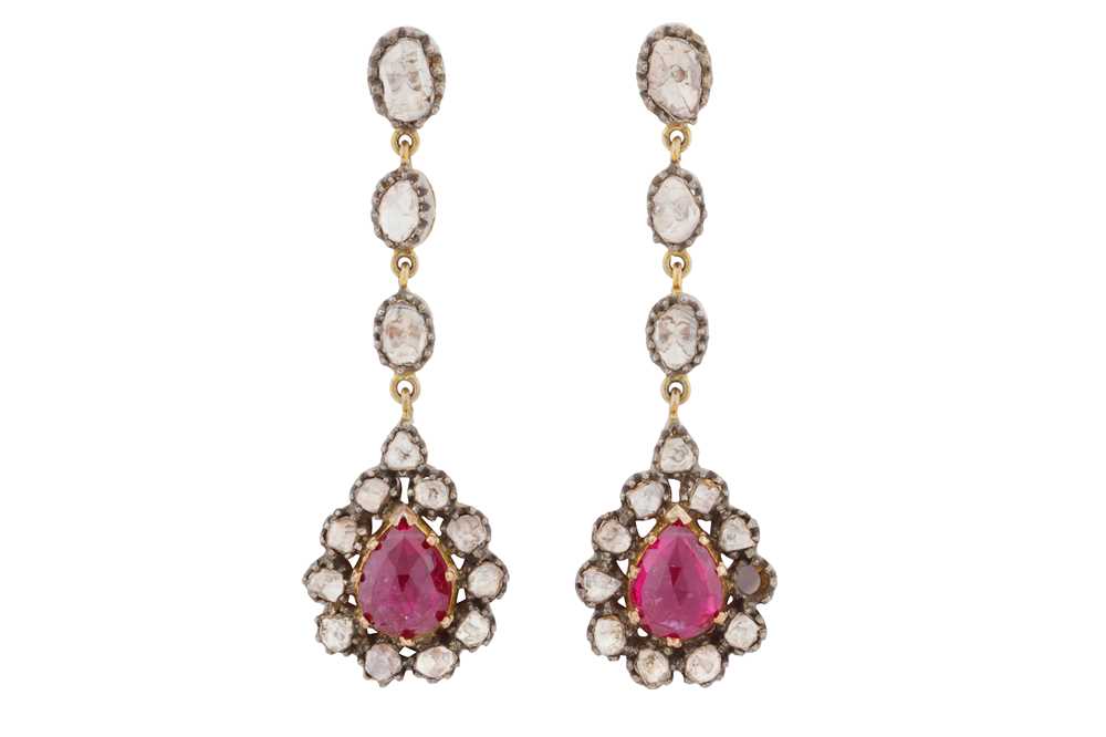 Lot 132 - Amrapali Ι A pair of ruby and diamond earrings