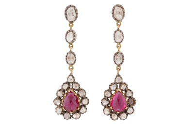 Lot 132 - Amrapali Ι A pair of ruby and diamond earrings