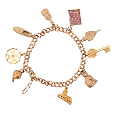 Lot 201 - A charm bracelet