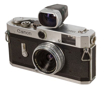 Lot 231 - A Canon P Rangefinder Outfit with Rare 25mm f/3.5 Lens & Viewfindwer