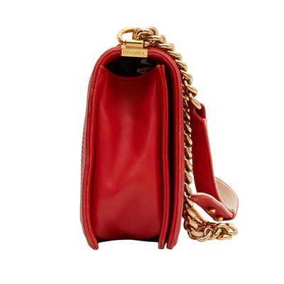 Lot 30 - Chanel Red Cubed Medium Boy Bag
