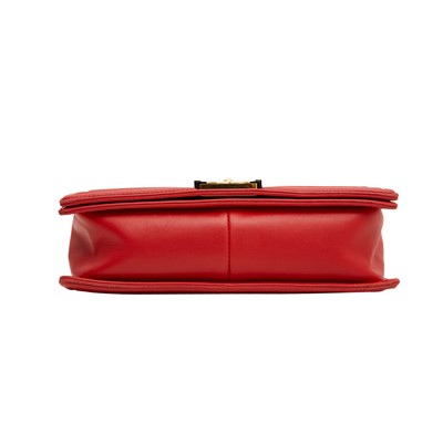 Lot 30 - Chanel Red Cubed Medium Boy Bag
