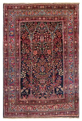 Lot 76 - An antique signed Meshed carpet, north-east Persia, approx: 354cm. x 257cm