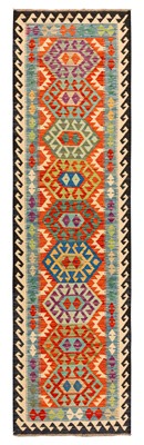 Lot 96 - A fine Qashqai design kilim runner, approx: 301cm. x 77cm