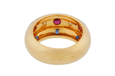 Lot 157 - Cartier l A gem-set enamel ring, circa 1994