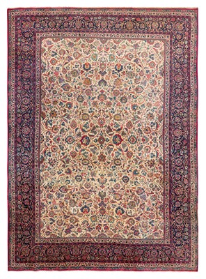 Lot 98 - A fine Kashan carpet, central Persia, approx: 377cm. x 271cm