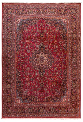 Lot 22 - A fine Kashan carpet, central Persia, approx: 432cm. x 315cm