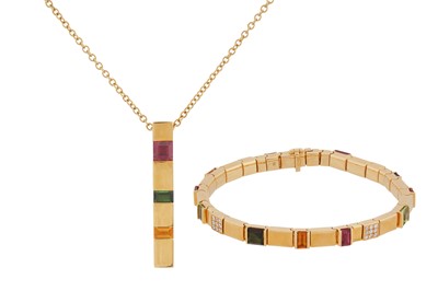 Lot 167 - Asprey l A bracelet and necklace suite, circa 2000's