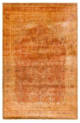 Lot 58 - An antique silk Tabriz Haji-Jalili carpet, north-west Persia, approx: 378cm. x 273cm