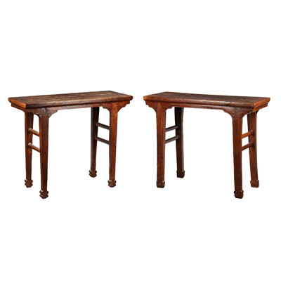 Lot 400 - Two Chinese elm side tables, Qing dynasty, 19th century