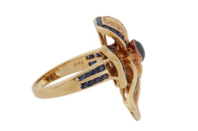 Lot 62 - A sapphire and diamond bow ring