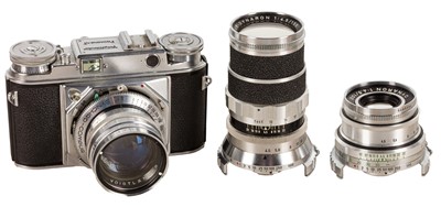 Lot 241 - A Voigtlander Prominent 35mm Rangefinder Camera Outfit