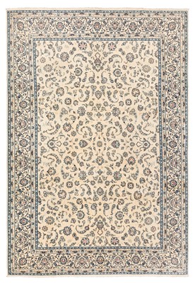 Lot 92 - A fine part silk Nain carpet, centtral Persia, approx: 355cm. x 244cm