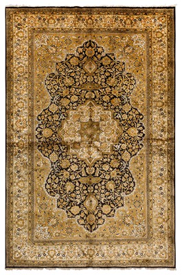 Lot 74 - A very fine silk Qum rug, central Persia, approx: 218cm. x 139cm