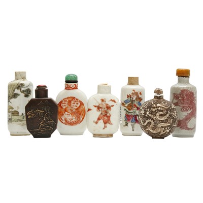 Lot 754 - Seven Chinese porcelain snuff bottles, 19th – 20th century