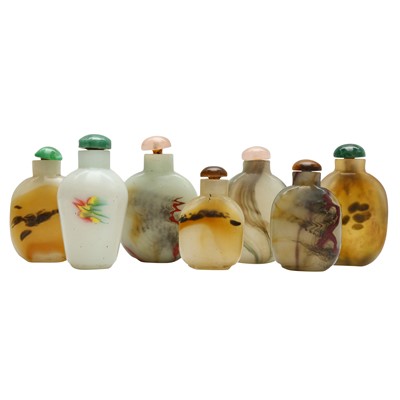 Lot 710 - Seven Chinese Peking glass snuff bottles, 19th - 20th century