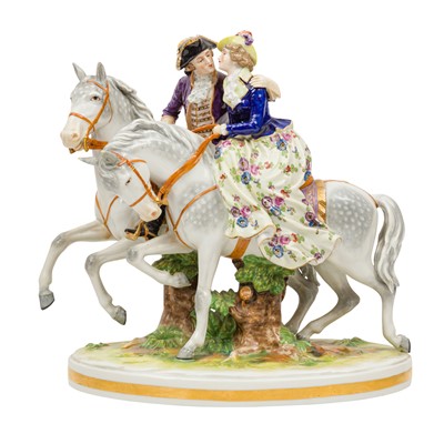 Lot 9 - A German Muller & Co 'Rudolstadt Volkstedt' porcelain figural group, 20th Century