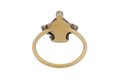 Lot 1 - A Georgian diamond and enamel mourning ring