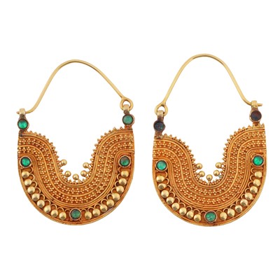 Lot 56 - A pair of hoop earrings