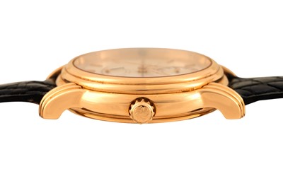 Lot 411 - Men's 18k Rose Gold Bucherer Duel Time Wristwatch with Power Reserve