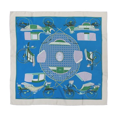 Lot 74 - Hermes 'Les Voitures A Transformation' Silk Scarf
