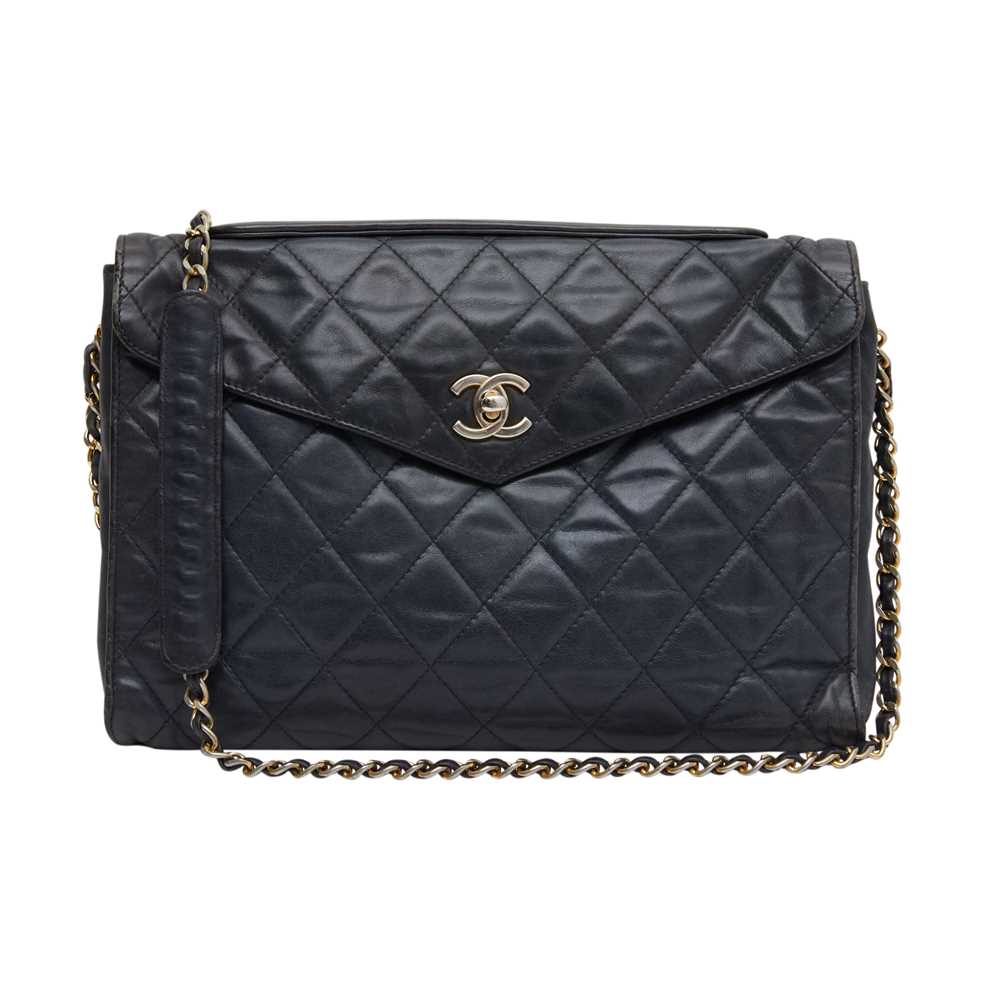 Lot 88 - Chanel Navy Envelope Flap Pouch Bag