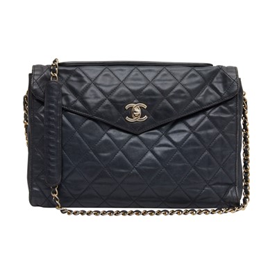 Lot 88 - Chanel Navy Envelope Flap Pouch Bag