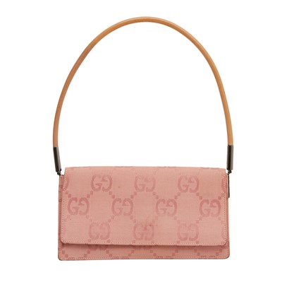Lot 611 - Gucci Pink GG Flap Shoulder Bag