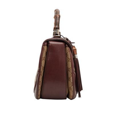Lot 113 - Gucci Brown GG Top Handle Bamboo Bag