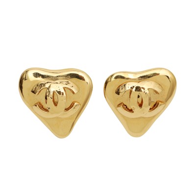 Lot 156 - Chanel Heart CC Clip On Earrings