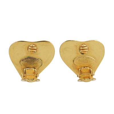 Lot 156 - Chanel Heart CC Clip On Earrings