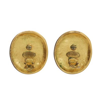 Lot 147 - Chanel Hammered CC Clip On Earrings
