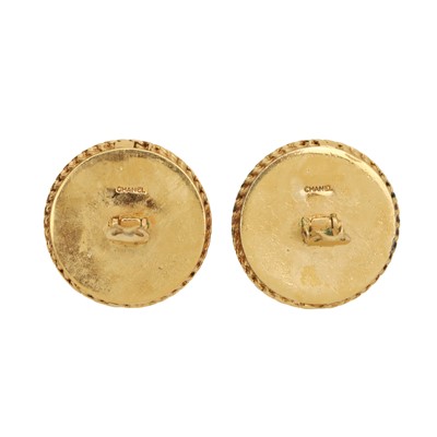 Lot 32 - Chanel Red Four Leaf Clover Clip On Earrings
