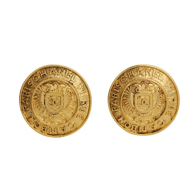 Lot 157 - Chanel 'Rue Cambon' Clip On Earrings