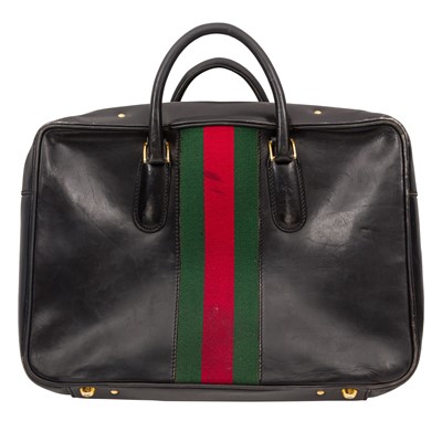 Lot 96 - A graduated pair of Gucci Black Web Suitcases