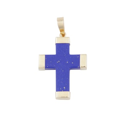 Lot 69 - A lapis lazuli cross pendant