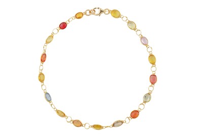 Lot 148 - A multi-coloured sapphire bracelet
